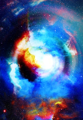 Aufkleber - Nebula, Cosmic space and stars, blue cosmic abstract background. Elements of this image furnished by NASA.