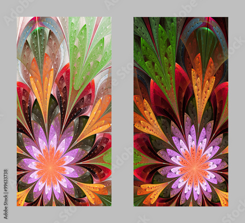 Naklejka na szafę Mobile phone cover back with beautiful Pattern in fractal design