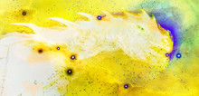 Cosmic Dragon In Space And Stars, Yellow Cosmic Abstract Background