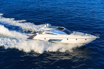 luxury motoryacht in  navigation