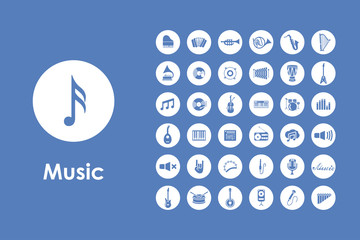 Poster - Set of music simple icons