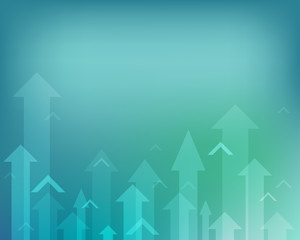 Blue background with arrows. 