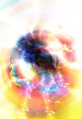 Fototapete - music note and Space and stars with abstrtact color background.
