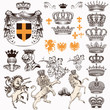 Vector set of luxury royal vintage elements for your heraldic design