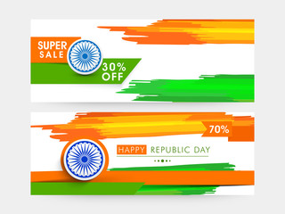 sale web header or banner for indian republic day.