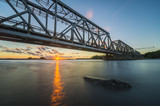 Fototapeta Most - Zwodzony most kolejowy na Odrze,Szczecin,Polska