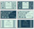 Set of blue invitation cards with brown paisley and floral elements. Good for widdings, parties, anniversaries, etc.