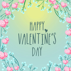 Wall Mural - Greeting card with hearts for Valentine's Day.