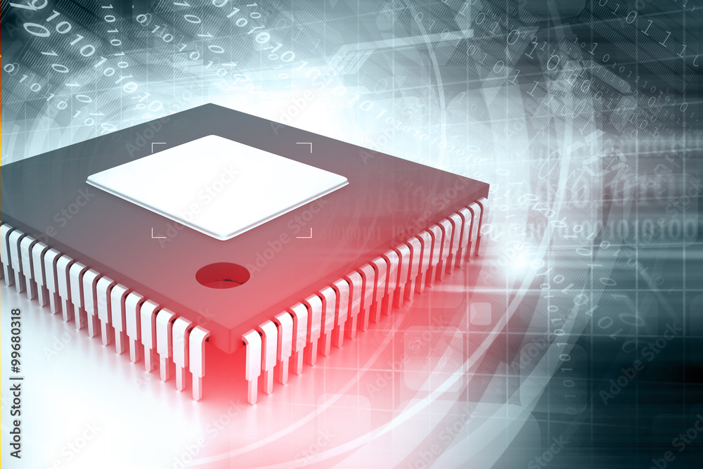 Integrated Circuit on binary background, IC chip
