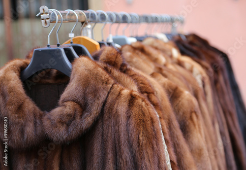 fur coat very sofly in vintage style Poster Mural XXL