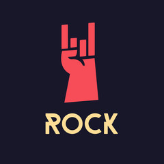 rock hand - vector