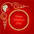 Happy Valentine day frame heart with jasmine vector