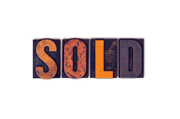 Poster - Sold Concept Isolated Letterpress Type