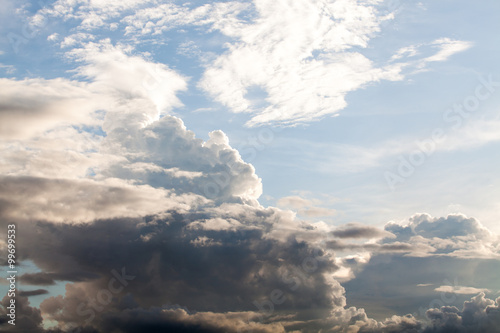 Naklejka dekoracyjna colorful dramatic sky with cloud at sunset