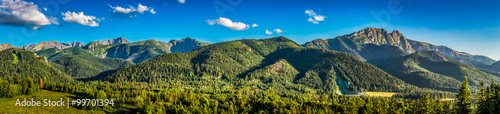 Plakat Panorama zmierzch w Tatrzańskich górach w Zakopane, Polska