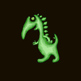 Fototapeta Dinusie - Cartoon illustration of green monster