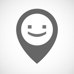 Wall Mural - Isolated map marker with a smile text face