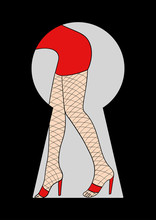 Woman Legs With Fishnet Stocking
