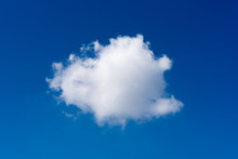 Beautiful Cloudscape Of Nature Single White Cloud Only One On Blue Sky Background In Daytime