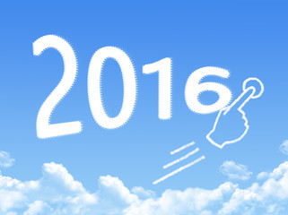 Sticker - Happy New Year 2016 cloud shape