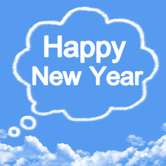 Sticker - Happy New Year cloud shape