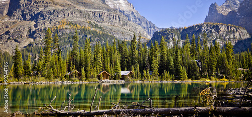 Cabin On Mountain Lake Buy This Stock Photo And Explore Similar