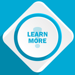 Poster - learn more blue flat design modern icon for web and mobile app