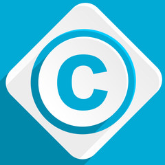 Poster - copyright blue flat design modern icon for web and mobile app