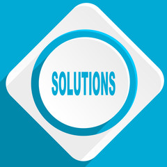 Poster - solutions blue flat design modern icon for web and mobile app