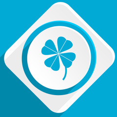 Aufkleber - four-leaf clover blue flat design modern icon for web and mobile app
