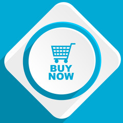 Poster - buy now blue flat design modern icon for web and mobile app
