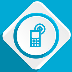 Poster - phone blue flat design modern icon for web and mobile app