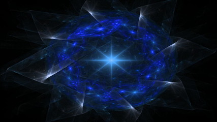 Poster - Abstract seamless loop of glowing fractal lights. 