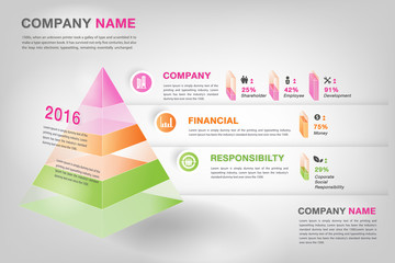 modern 3d pyramid graph infographic in vector eps10