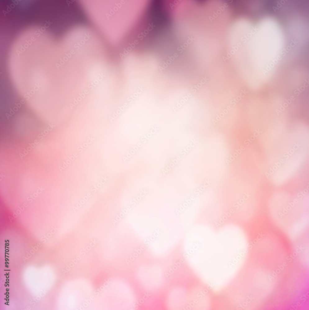 Blur hearts space romantic background. - obrazy, fototapety, plakaty 
