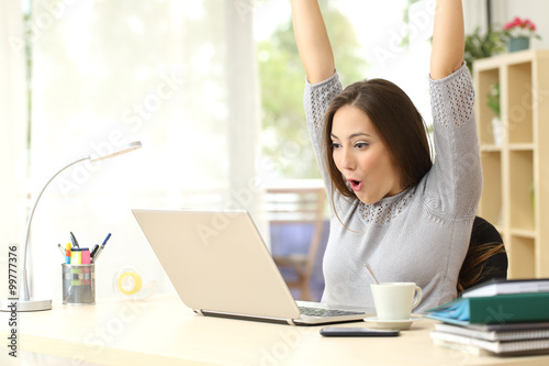 Cuadros en Lienzo Euphoric and surprised winner winning online