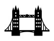 Tower Bridge landmark in London flat icon for apps and websites