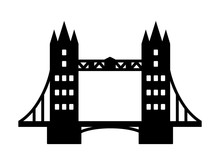 Tower Bridge Landmark In London Flat Icon For Apps And Websites