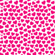 Watercolor Pink Hearts Saint Valentine's Day Seamless Pattern
