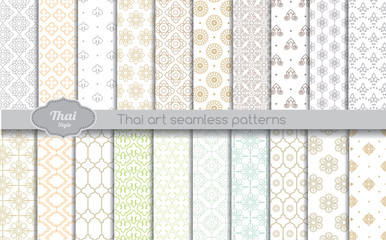 Wall Mural - vector damask seamless pattern background. thai style seamless pattern, pattern swatches included fo