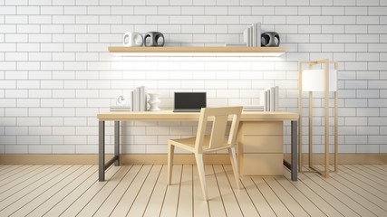 Wall Mural - Modern interior Working room and office 3d render