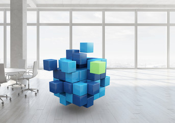 Cube in modern office