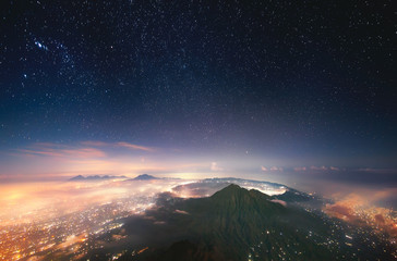 Wall Mural - sleeping volcano. indonesia, bali, view of batur volcano (1,717 m) from the peak of agung (3,142 m).