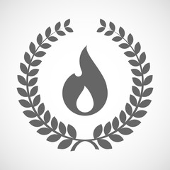 Sticker - Isolated laurel wreath icon with a flame