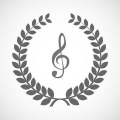 Poster - Isolated laurel wreath icon with a g clef