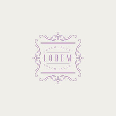 Sticker - Square Monogram Design Template. Vector Illustration