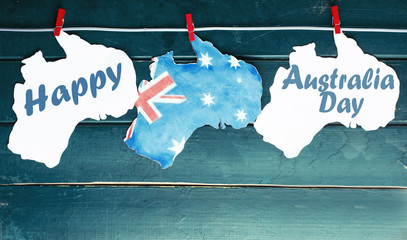 Wall Mural - Celebrate Australia Day holiday on January 26 with a Happy Austr