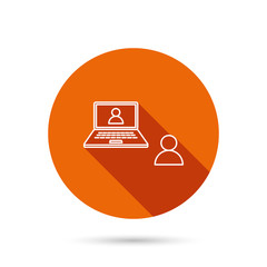 Poster - video chat icon. webcam chatting sign.