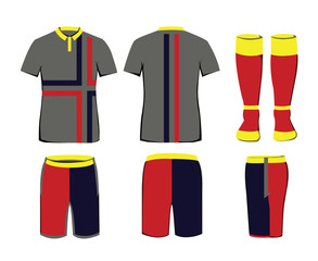 Wall Mural - Sportswear Uniform. Digital background vector illustration. Stylish design for t-shirts, shorts and socks.