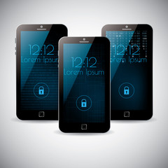 Smartphone interface background themes vector design